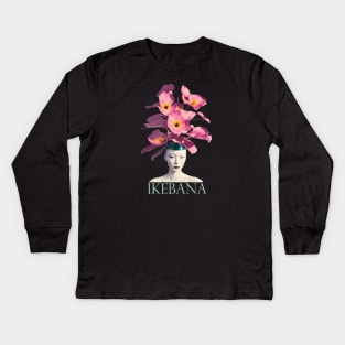 Ikebana flower head woman Kids Long Sleeve T-Shirt